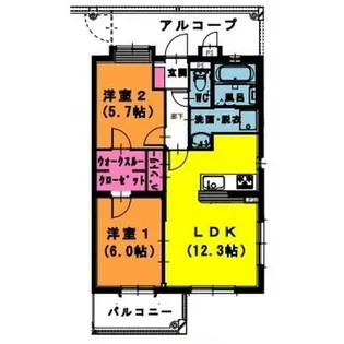 さすてな【201号室】の間取り