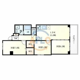 パティオ北加賀屋(北棟)【9階】の間取り