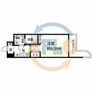 1Kの間取り画像