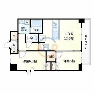 グランドレッセ今里【8階】の間取り