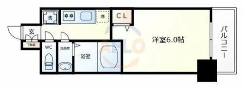 ファステート難波ヴィラント【9階】の間取り