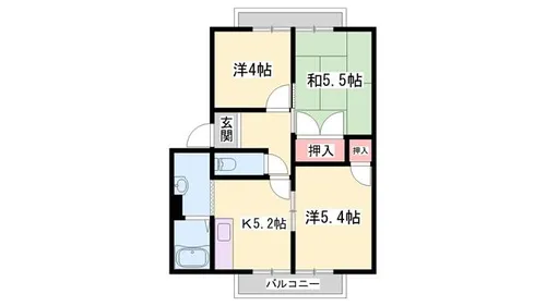 ガーデンハイツ緑ヶ丘 G棟【2階】の間取り