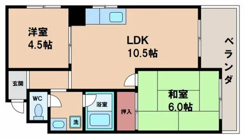 勝山ビューハイツ【4階】の間取り