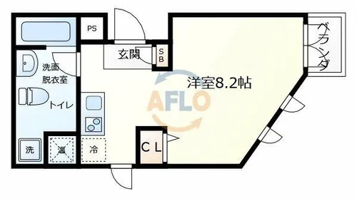 1Rの間取り画像