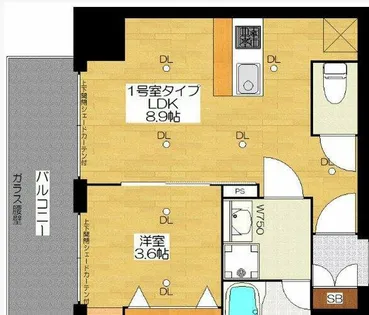 ブエナビスタ難波サウスタワー【8階】の間取り