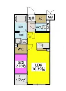 レジデンシャルジェム井尻駅【4階】の間取り