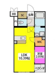 レジデンシャルジェム井尻駅【4階】の間取り