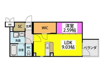 レジデンシャルジェム井尻【5階】の間取り