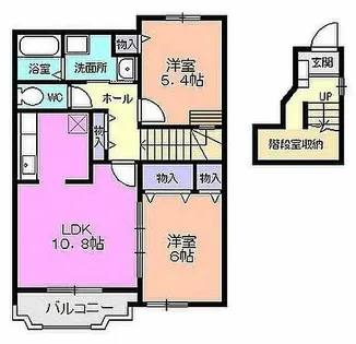 フィールド裕B棟【2階】の間取り