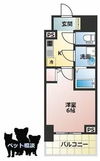 エスリードレジデンス大阪本町【7階】の間取り