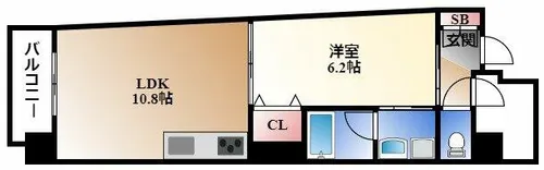 SLANT WALLS【10階】の間取り