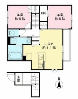 ヴィラ・クレール【202号室】の間取り