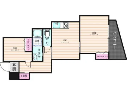 ネオカーサ高宮【101号室】の間取り