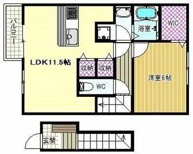 リヴァークラーク【2階】の間取り