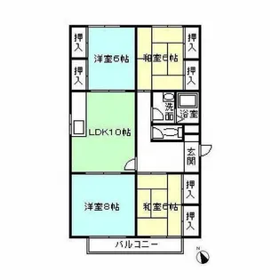 レジデンス長篠【201号室】の間取り