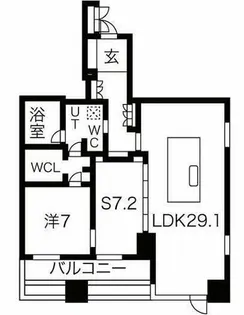 ローレルタワー心斎橋【28階】の間取り