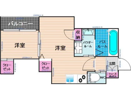 スマイラックス井尻2【103号室】の間取り