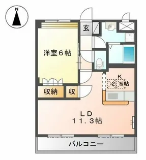 ヴィレッジ名草【1階】の間取り