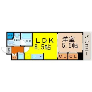 プラウランド堀田【5階】の間取り