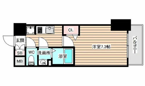 ララプレイス大阪福島プレッソ【9階】の間取り