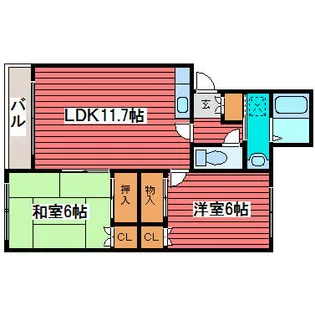 ホワイトハウス西岡【3階】の間取り
