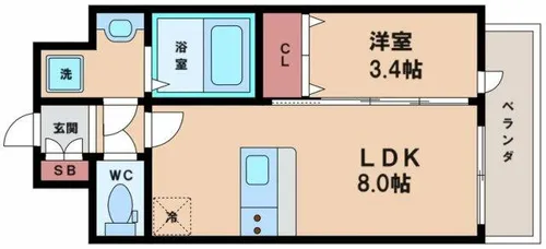 エスリード長居公園PARK AVENUE【15階】の間取り