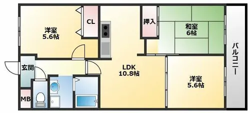 アンドユー植田【4階】の間取り