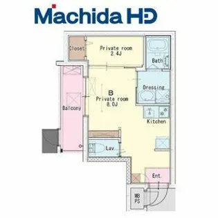 ジーイーディス【1FB号室】の間取り