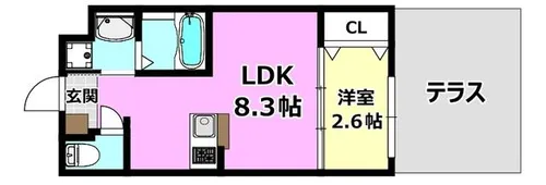リアコート千里丘Ⅰ NORTH【1階】の間取り