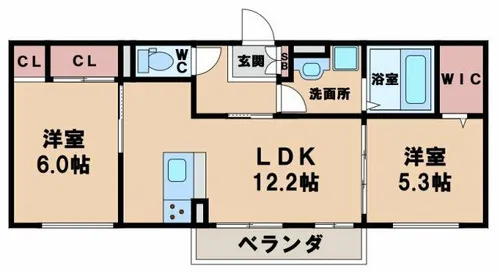 La Vita帝塚山【1階】の間取り