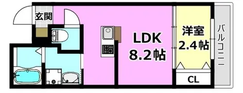 リアコート千里丘Ⅰ NORTH【2階】の間取り