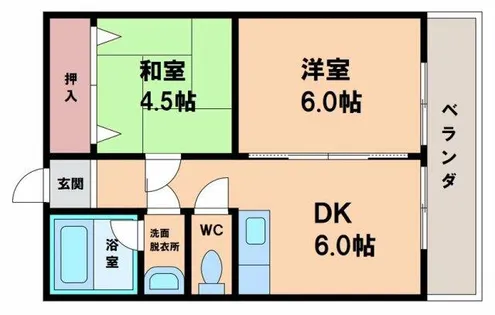 カツタビルディング1番館【4階】の間取り