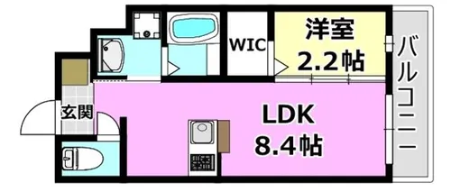 リアコート千里丘Ⅰ NORTH【202号室】の間取り
