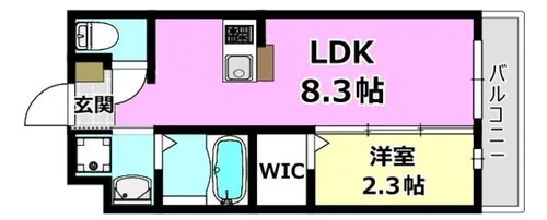 リアコート千里丘Ⅰ NORTH【203号室】の間取り