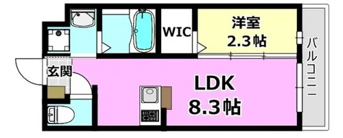 リアコート千里丘Ⅰ NORTH【204号室】の間取り