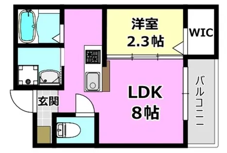 リアコート千里丘Ⅰ NORTH【301号室】の間取り