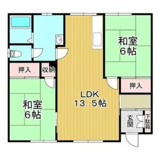 CALMEⅡ(カルムⅡ)【2号室】の間取り