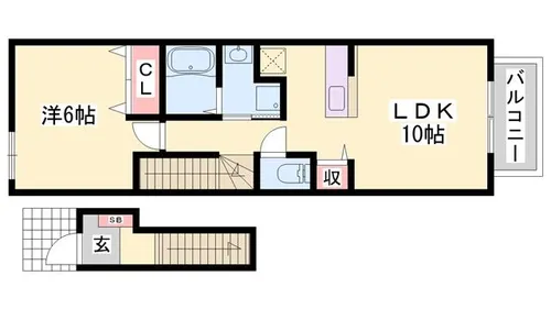 アウローラ赤坂【202号室】の間取り