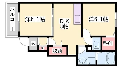 フィオレンティーナ3【103号室】の間取り