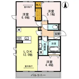 マーレ ルミノーソⅡ【3階】の間取り