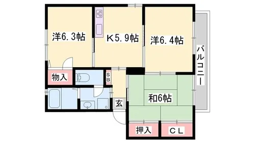 エコーズユタカ D棟【101号室】の間取り