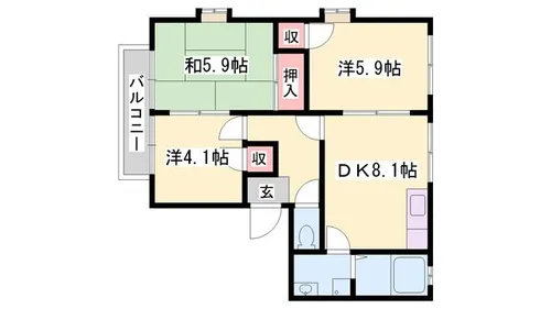メモリーハイツ【1階】の間取り