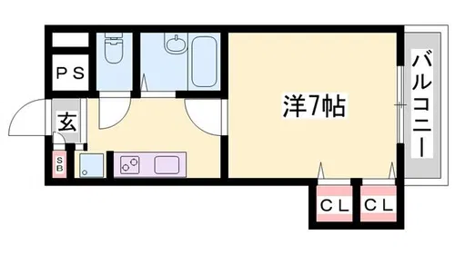 ジュネス神屋町【502号室】の間取り