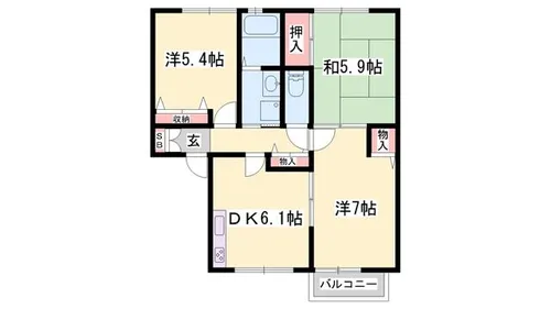 ディアス千尋【102号室】の間取り