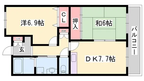 サンワプラザ福崎3【2階】の間取り