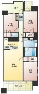 プラウドタワー春日井【7階】の間取り