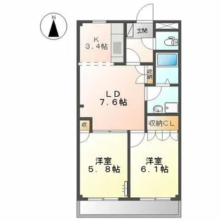 メゾンウェルビー【2階】の間取り