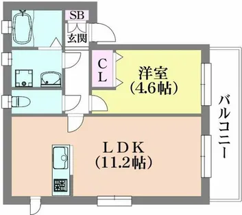EXSONIA湊川【2階】の間取り