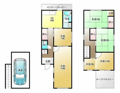 大阪府藤井寺市林5丁目【一戸建】の間取り