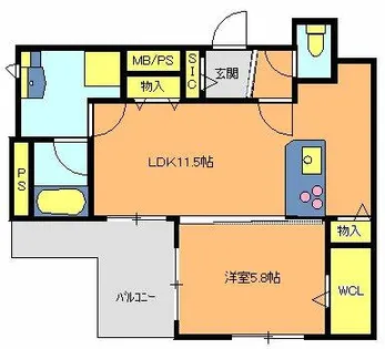 ウィステリア明石2【3階】の間取り